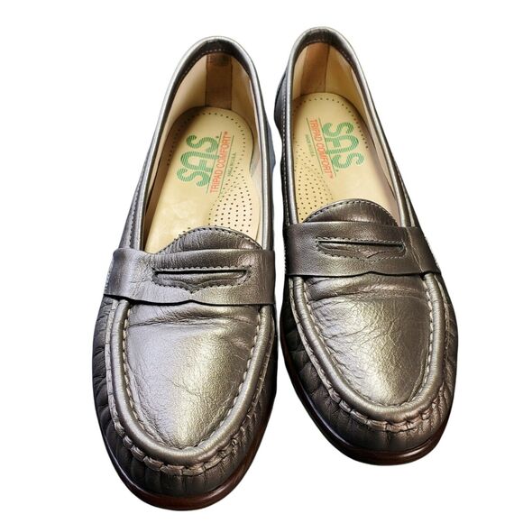 SAS Women's Tripad Comfort Pewter Slip On Loafers Shoes 6.5 Slim Cushion Support - Picture 2 of 12